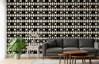 Interlocking Monochrome Arches Wallpaper⁠