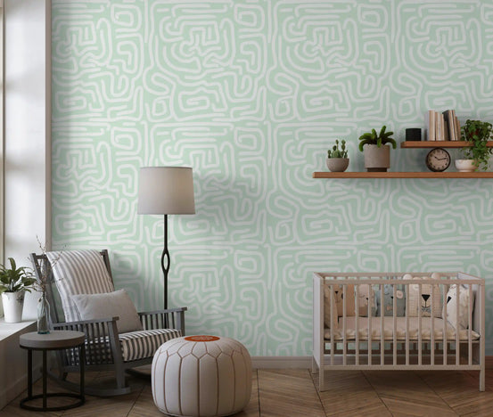 Abstrakcyjna tapeta Mint Flow