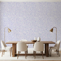 Minimalistisk violet labyrintmønster tapet