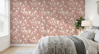Papier peint abstrait floral aux tons terreux⁠