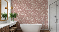 Papier peint abstrait floral aux tons terreux⁠