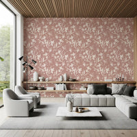 Papier peint abstrait floral aux tons terreux⁠