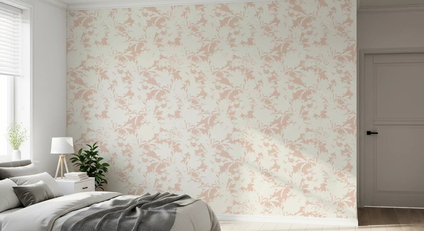 Creamy Petal Shadow Pattern Wallpaper⁠