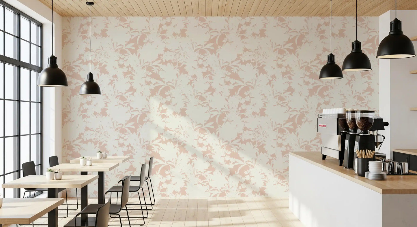 Creamy Petal Shadow Pattern Wallpaper⁠