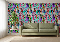 Tapet med dynamiske loops og moderne graffiti-stil⁠