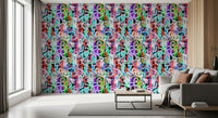 Tapet med dynamiske loops og moderne graffiti-stil⁠
