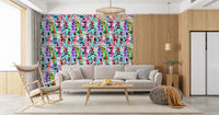 Tapet med dynamiske loops og moderne graffiti-stil⁠