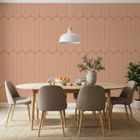 Minimalistische Tapete mit Terrakotta-Bogenmuster