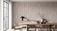 Papier peint à rayures peintes minimalistes couleur blush