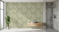 Papier peint esquisse de feuille verte douce