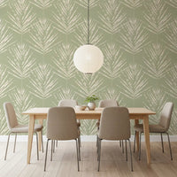 Papier peint esquisse de feuille verte douce