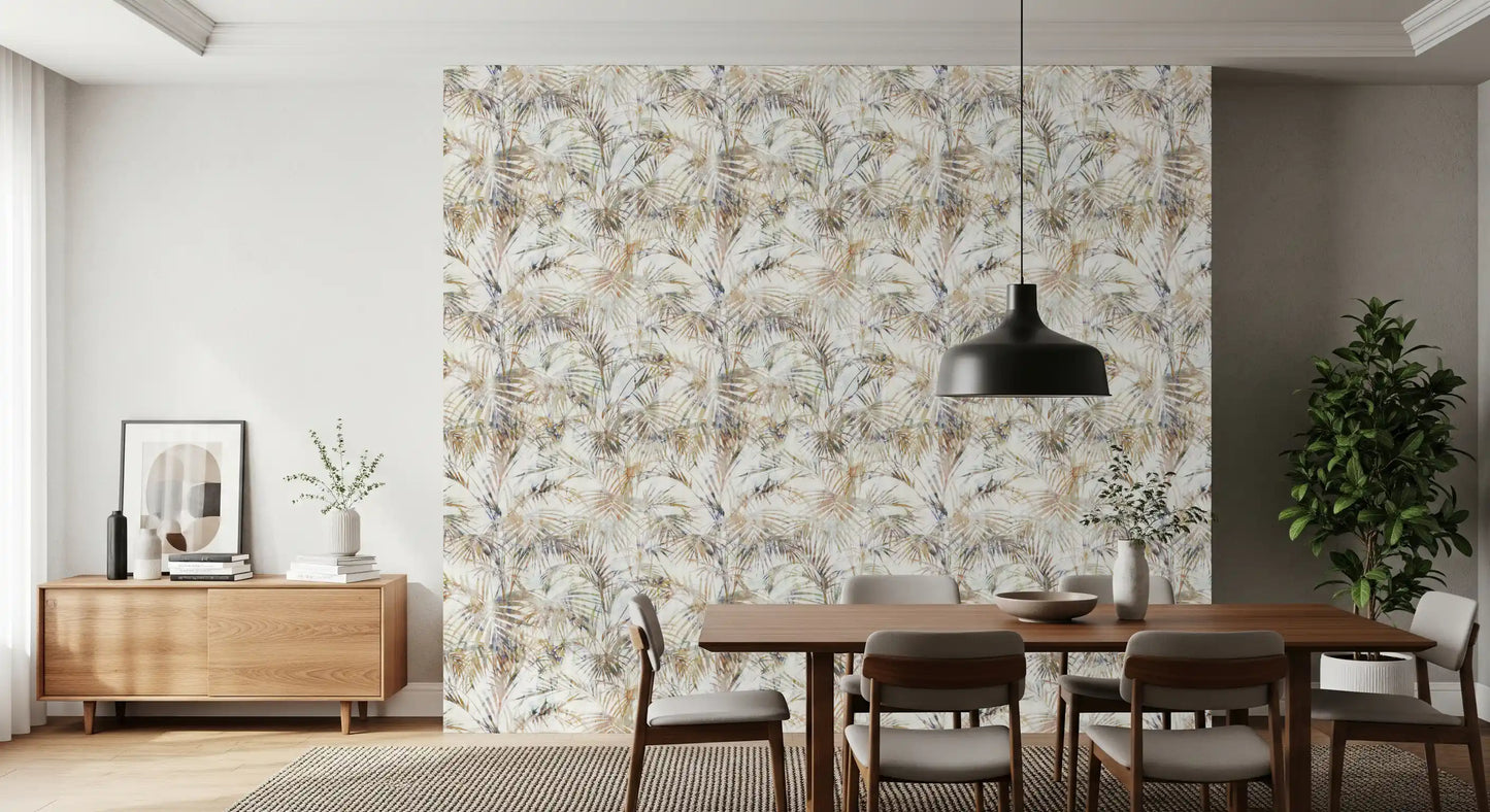 Papier peint silhouette de feuille de palmier éthérée