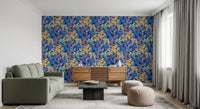 Papier peint motif jardin néon vibrant