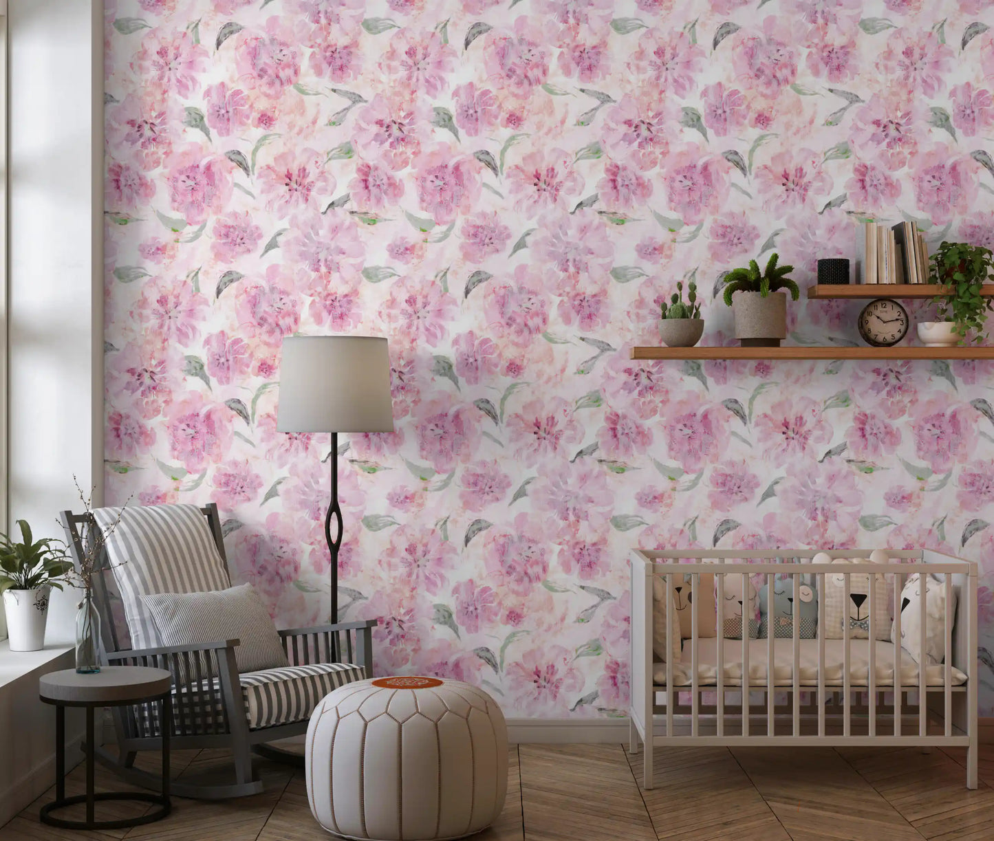 Tapet cu pensule florale acuarelă delicată⁠