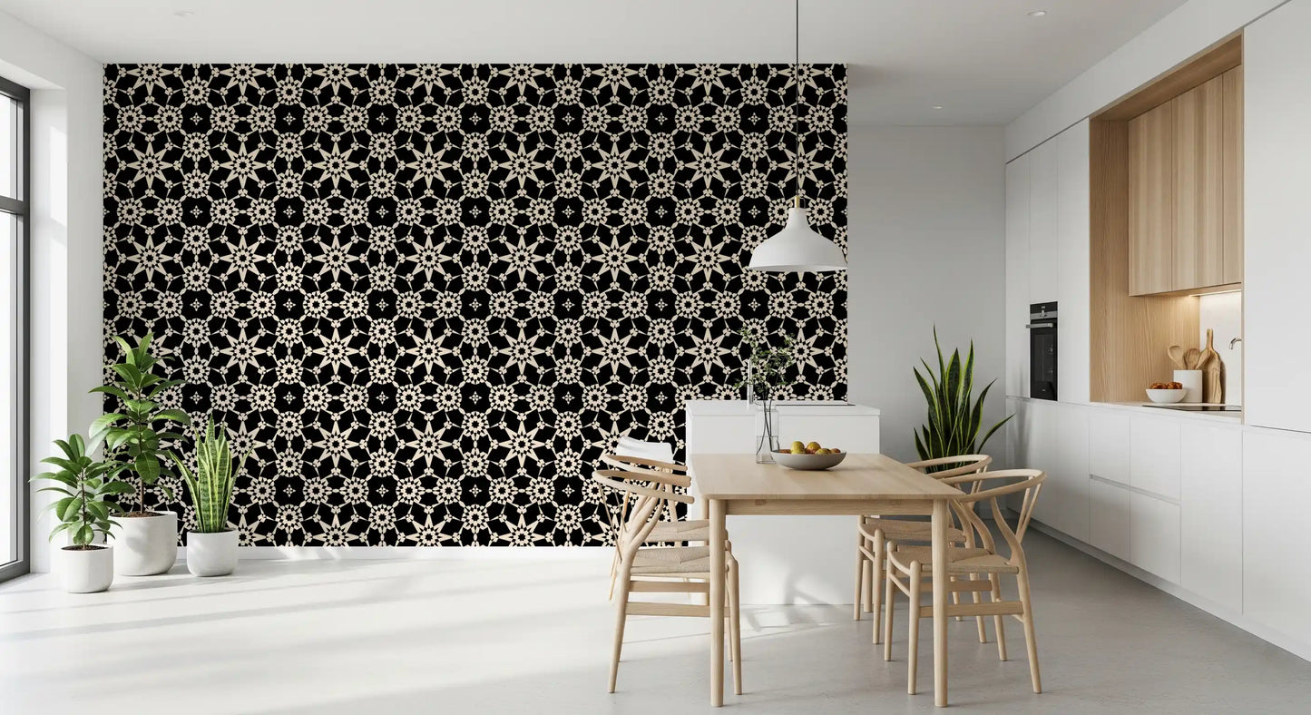 Geometric Arabesque Monochromatic Lattice Wallpaper⁠