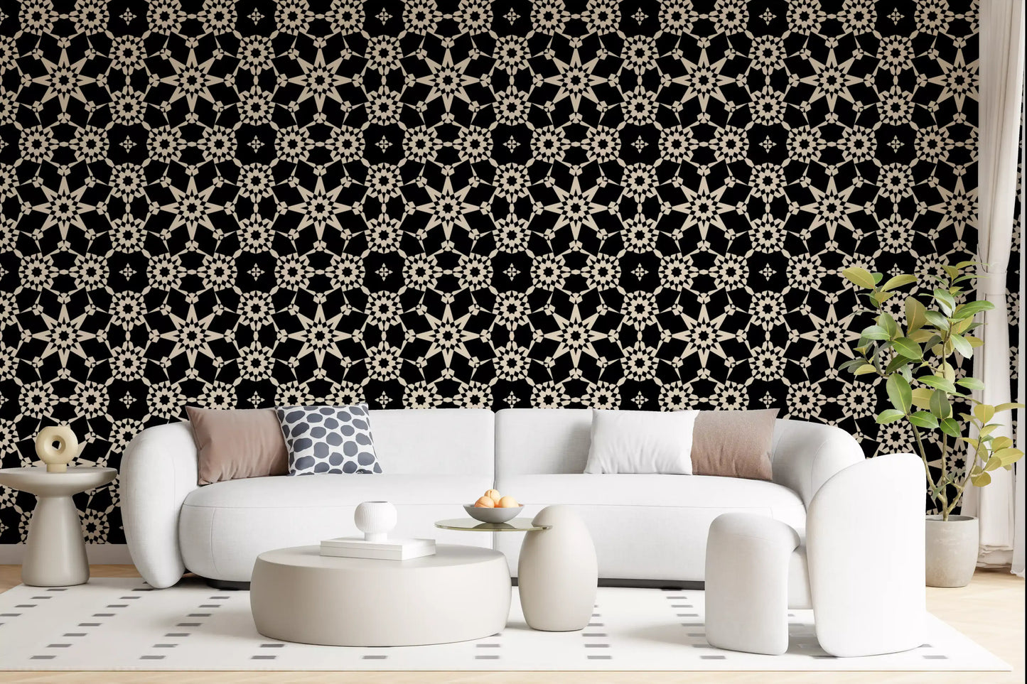 Geometric Arabesque Monochromatic Lattice Wallpaper⁠