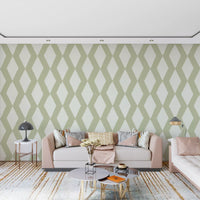 Sage Pinselstrich Diamantgitter Tapete