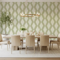 Sage Pinselstrich Diamantgitter Tapete