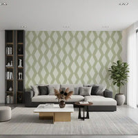 Sage Pinselstrich Diamantgitter Tapete
