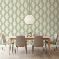 Sage Pinselstrich Diamantgitter Tapete