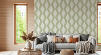 Sage Pinselstrich Diamantgitter Tapete