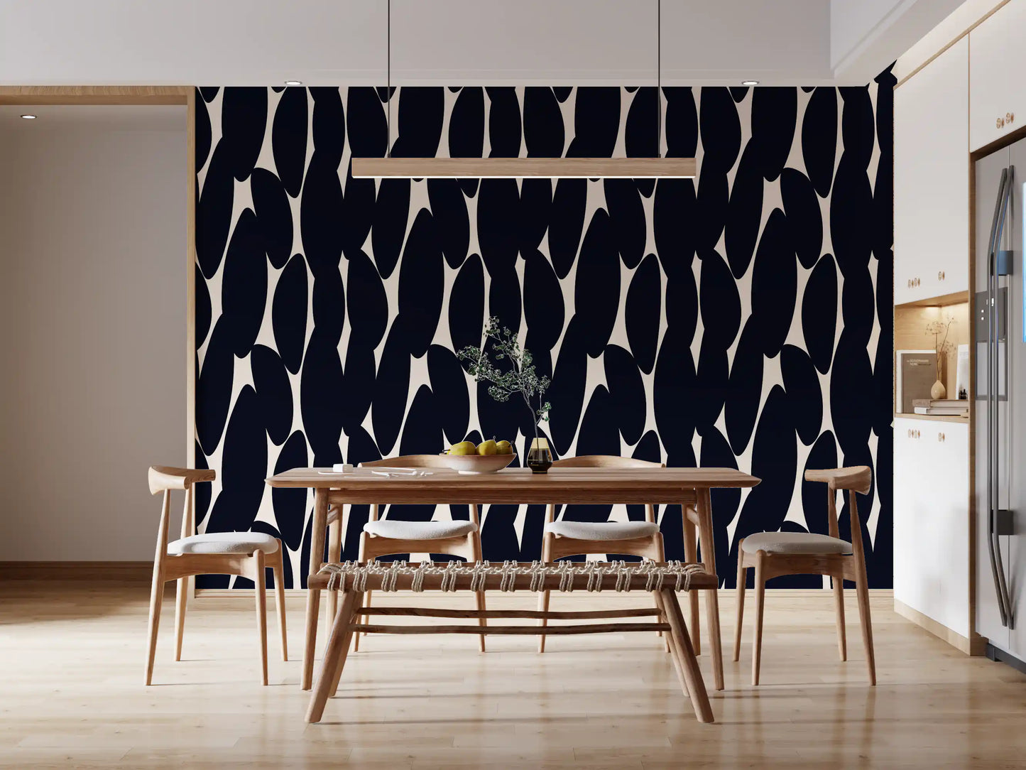 Minimalistische organische Silhouetten-Tapete