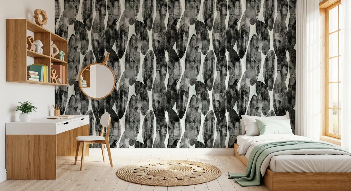 Abstrakte monochrome Pinselstrich-Schichten Tapete