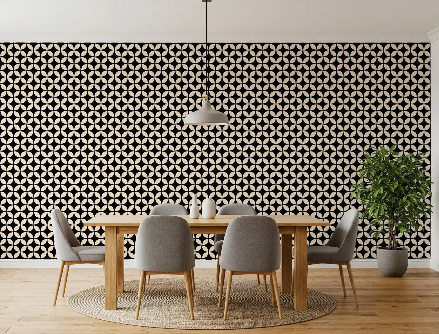 Minimalistische Blüten-Gitter-Tapete