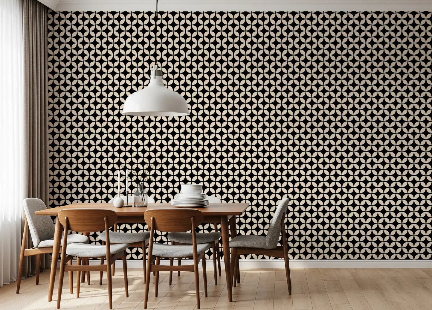 Minimalistische Blüten-Gitter-Tapete