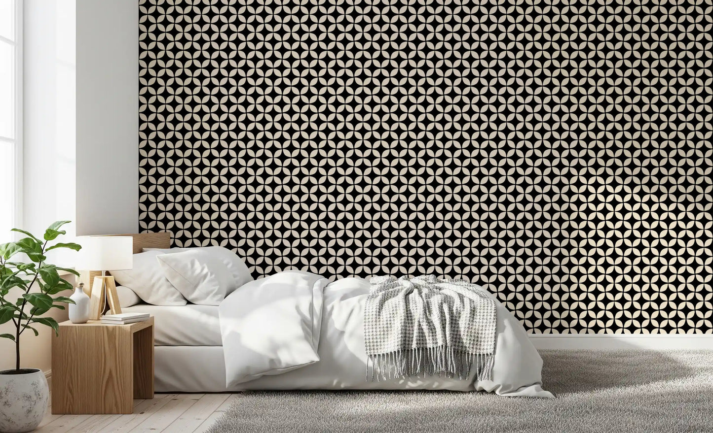 Minimalistische Blüten-Gitter-Tapete