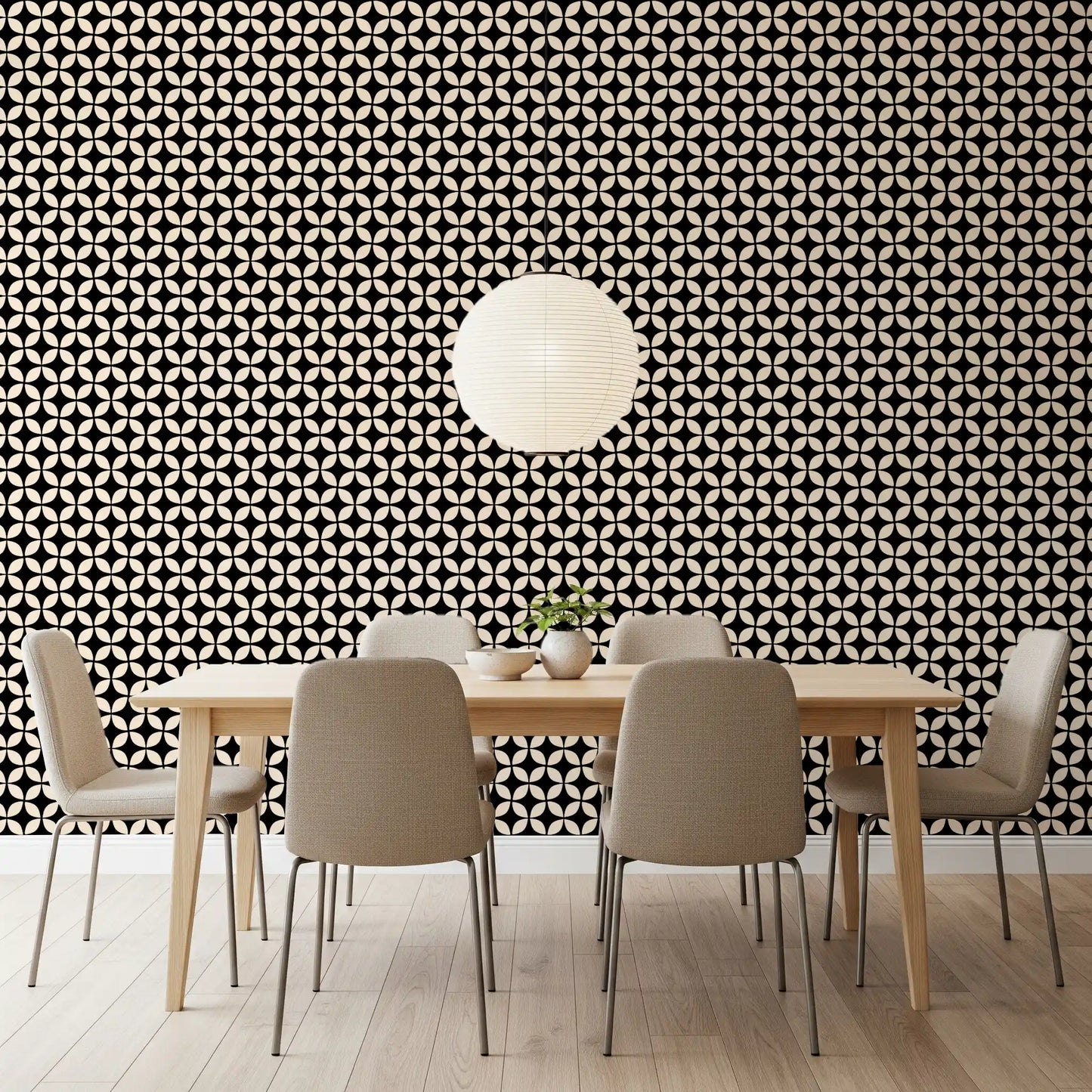 Minimalistische Blüten-Gitter-Tapete