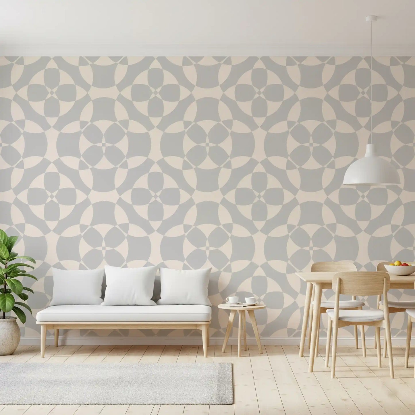Minimalistisk mykt geometrisk sirkel-tapet