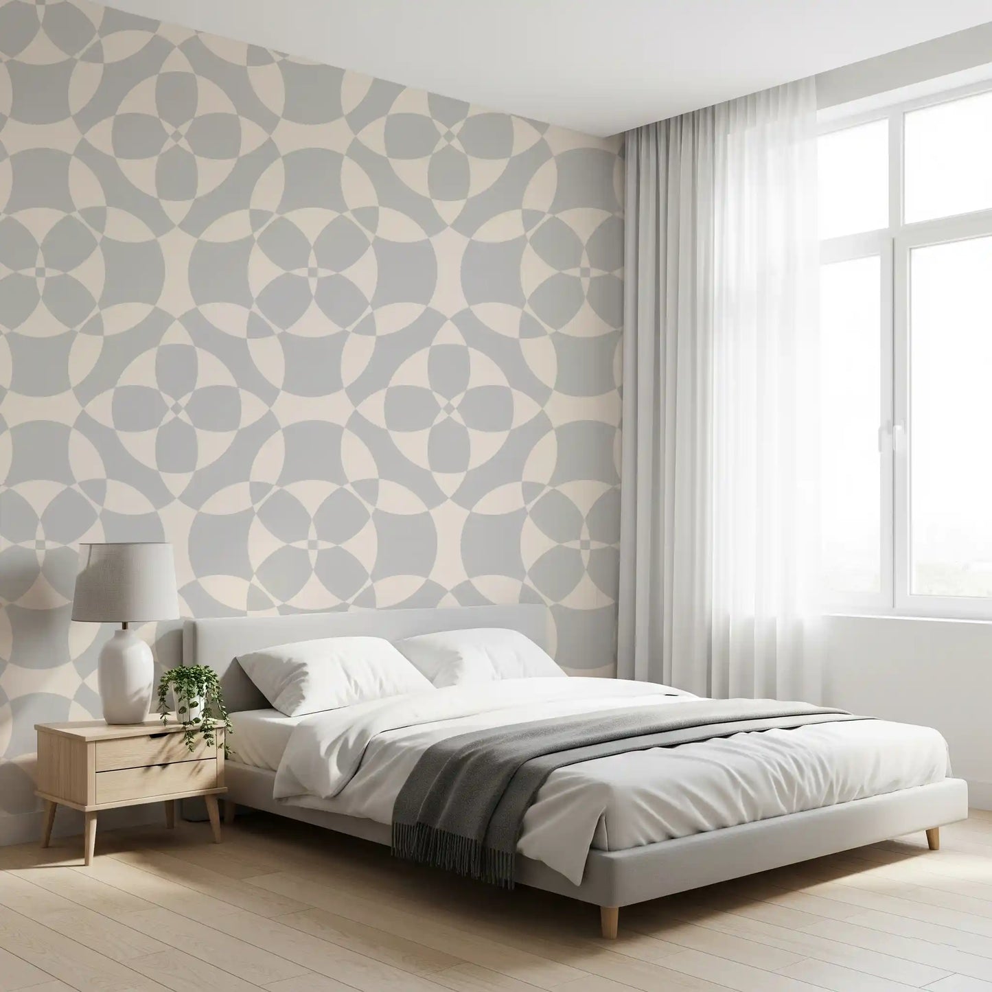 Minimalistisk mykt geometrisk sirkel-tapet