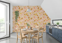 Boho blomstereng tapettryk