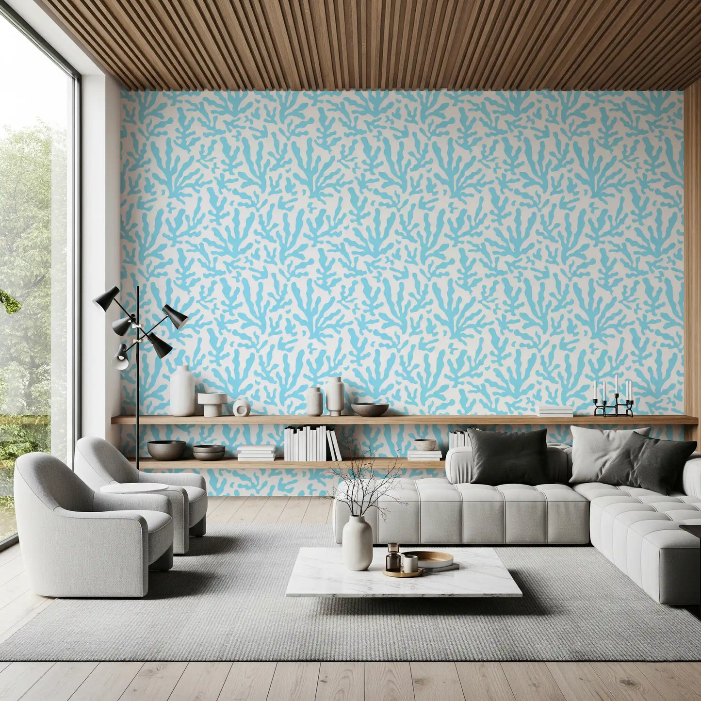 Abstract Ocean Coral Blue Wallpaper⁠