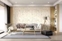 Carta da parati Golden Line con schizzi botanici⁠