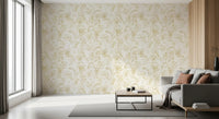 Carta da parati Golden Line con schizzi botanici⁠