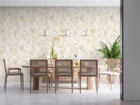Carta da parati Golden Line con schizzi botanici⁠