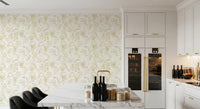 Carta da parati Golden Line con schizzi botanici⁠