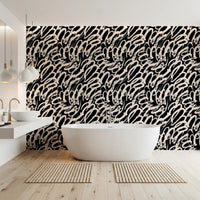 Tapeta z monochromatycznym abstrakcyjnym wzorem linii w formie spirali