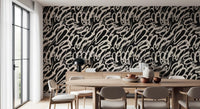 Tapeta z monochromatycznym abstrakcyjnym wzorem linii w formie spirali