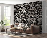 Monochrome Tapeten mit linearen Pinselstrichen