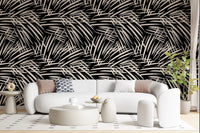 Monochrome Tapeten mit linearen Pinselstrichen