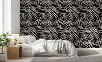 Monochrome Tapeten mit linearen Pinselstrichen