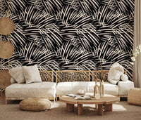 Monochrome Tapeten mit linearen Pinselstrichen