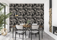 Monochrome Tapeten mit linearen Pinselstrichen