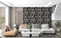 Monochrome Tapeten mit linearen Pinselstrichen