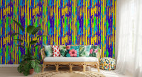 Vibrant Neon Brushstroke Stripe Wallpaper⁠