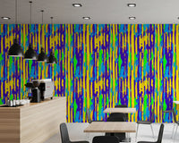 Vibrant Neon Brushstroke Stripe Wallpaper⁠