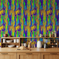 Vibrant Neon Brushstroke Stripe Wallpaper⁠